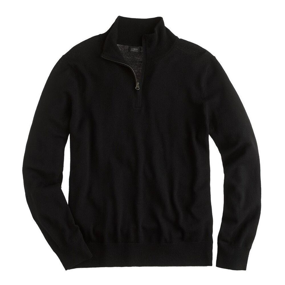 J. Crew 100% Merino Wool 1/4 Zip Sweater Charcoal